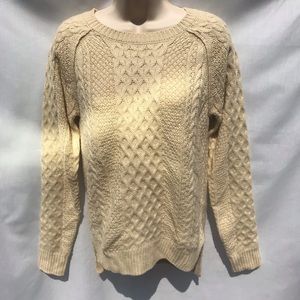 Monteau Cable Knit Crew Neck Sweater Sz S